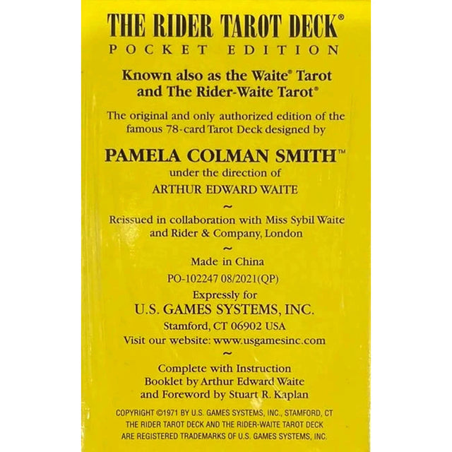 Rider-Waite Tarot Deck (Pocket Edition) by Pamela Colman Smith - Magick Magick.com