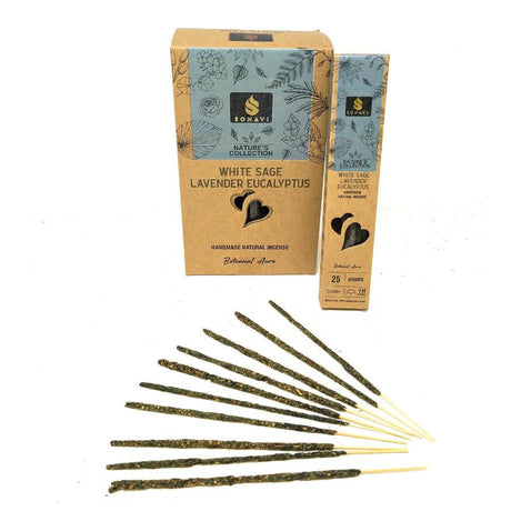 SONAVI Nature Edition Incense Sticks - White Sage, Lavender & Eucalyptus (25 Grams) - Magick Magick.com