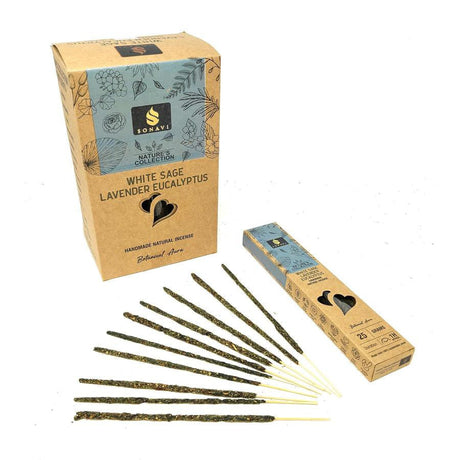 SONAVI Nature Edition Incense Sticks - White Sage, Lavender & Eucalyptus (25 Grams) - Magick Magick.com