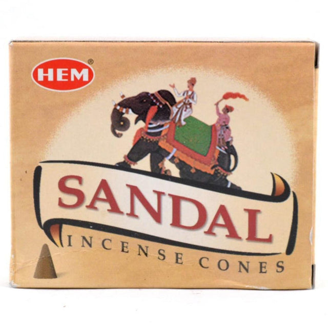 Sandal HEM Cone Incense (10 Cones) - Magick Magick.com