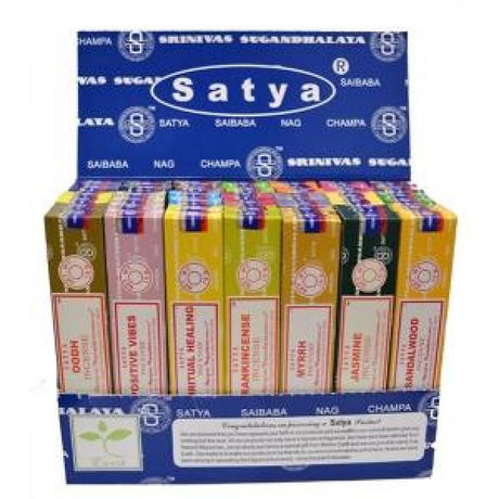 Satya Assorted 15 grams in Display (42 Packs of 15 gram) - Magick Magick.com
