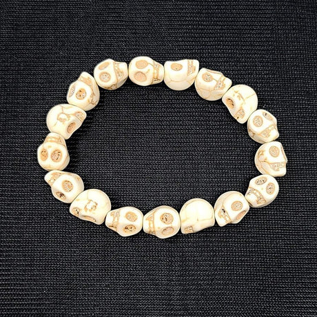 Skull Beaded Elastic Bracelet - Magick Magick.com