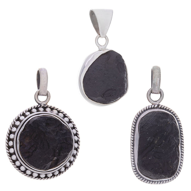 Tektite Sterling Silver Pendant (Assorted Shape) - Magick Magick.com