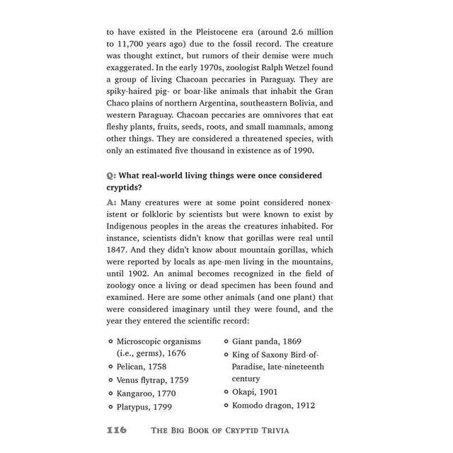 The Big Book of Cryptid Trivia by Bernadette Johnson - Magick Magick.com