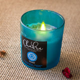 Throat Chakra Blueberry Lapis Crystal Candle - Magick Magick.com