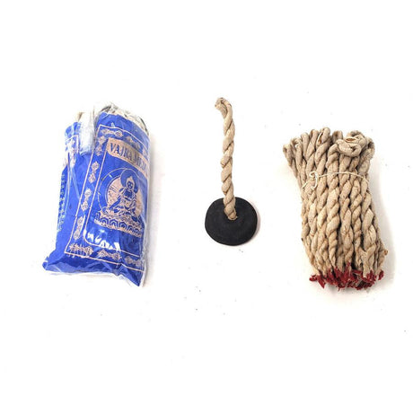 Tibetan Rope Incense with Burner - Vajra Medicine (35-45 Ropes) - Magick Magick.com