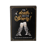 Til Death Do We Party Black Champagne Flutes (Set of 2) - Magick Magick.com