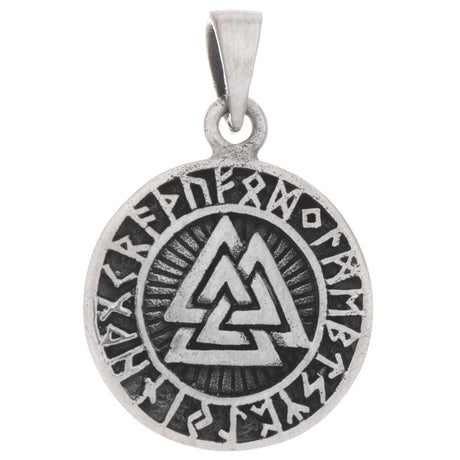 Valknut Runes Viking Norse Sterling Silver Pendant - Magick Magick.com