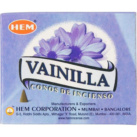 Vanilla HEM Cone Incense (10 Cones) - Magick Magick.com