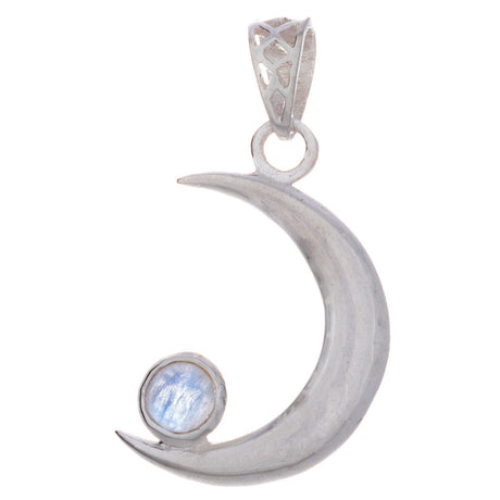 Waxing Large Moon Sterling Silver Pendant - Magick Magick.com