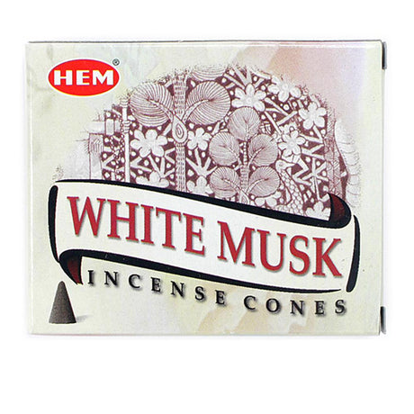 White Musk HEM Cone Incense (10 Cones) - Magick Magick.com