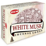 White Musk HEM Cone Incense (10 Cones) - Magick Magick.com