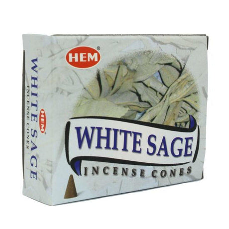 White Sage HEM Cone Incense (10 Cones) - Magick Magick.com