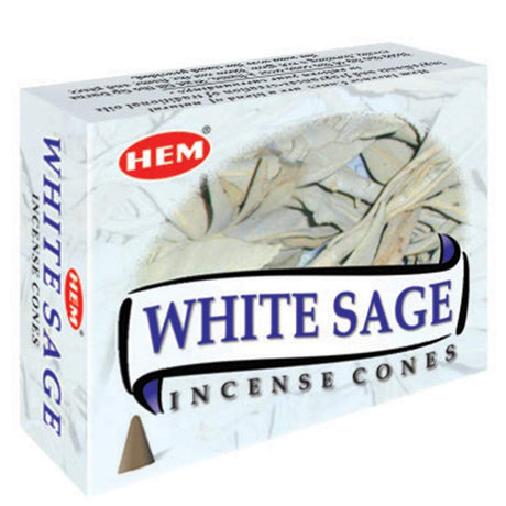 White Sage HEM Cone Incense (10 Cones) - Magick Magick.com