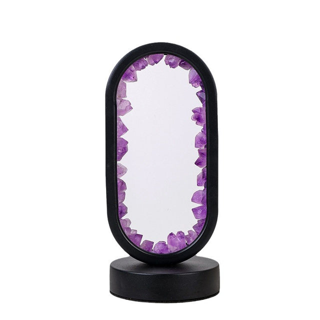 9" Oval Shaped Dimmable Gemstone Lamp - Amethyst