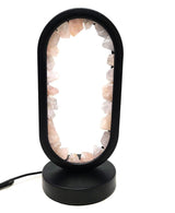 9" Oval Shaped Dimmable Gemstone Lamp - Rose Quartz