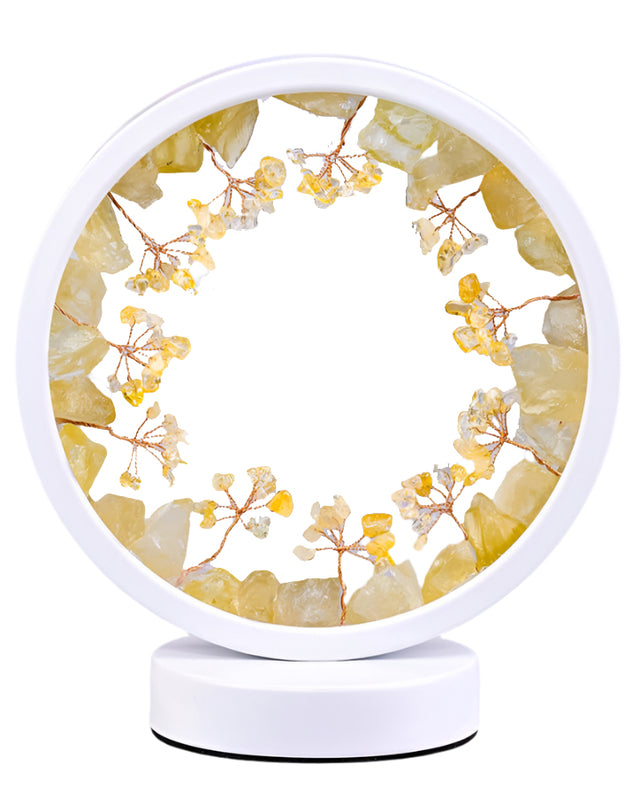 8" Round Dimmable Gemstone Lamp - Citrine