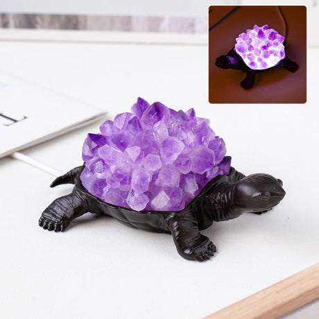 4.5" LED Turtle Crystal Night Light - Amethyst