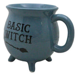 4" Ceramic Cauldron Mug - Basic Witch Blue