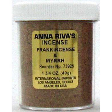1 3/4 oz Anna Riva Incense Powder - Frankincense & Myrrh - Magick Magick.com