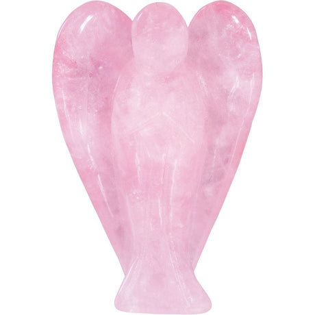 1" Carved Angel Figurine - Rose Quartz - Magick Magick.com