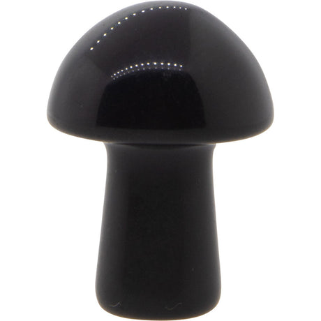 1" Mushroom Gemstone Carving - Black Obsidian - Magick Magick.com