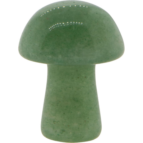 1" Mushroom Gemstone Carving - Green Aventurine - Magick Magick.com