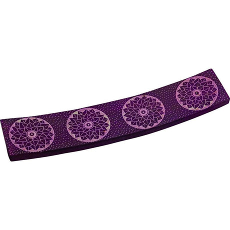 10" Soapstone Wide Incense Holder - Lotus Flower - Purple - Magick Magick.com
