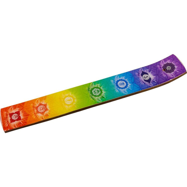 10" Wood Printed Incense Holder - 7 Chakras - Magick Magick.com