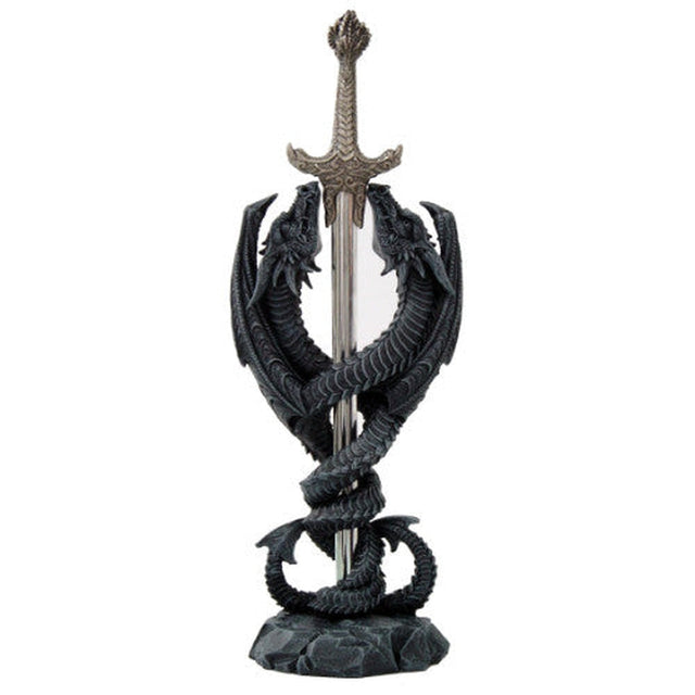 10.25" Double Dragon Letter Opener Statue - Magick Magick.com