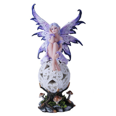 10.25" Fairy Statue - Fairy Sitting with LED - Magick Magick.com