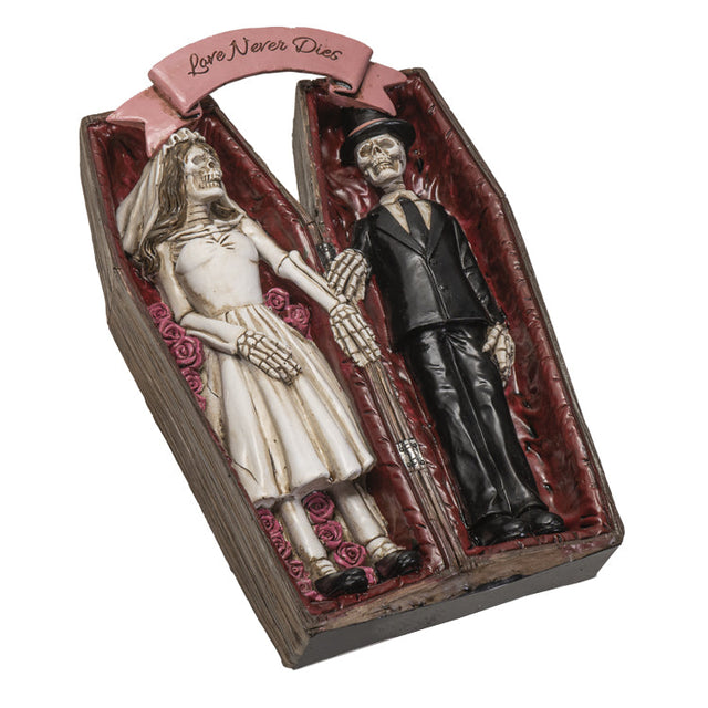 10.25" Love Never Dies Skeleton Couple Statue - Magick Magick.com