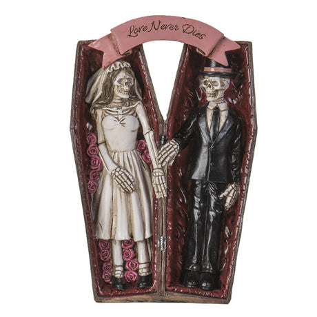 10.25" Love Never Dies Skeleton Couple Statue - Magick Magick.com