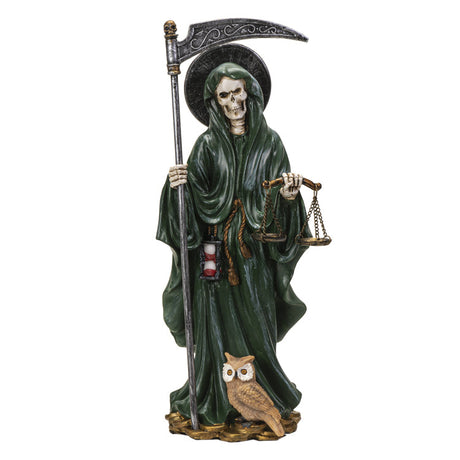 10.5" Santa Muerte Green Statue - Magick Magick.com