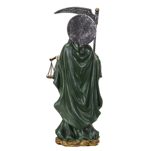 10.5" Santa Muerte Green Statue - Magick Magick.com