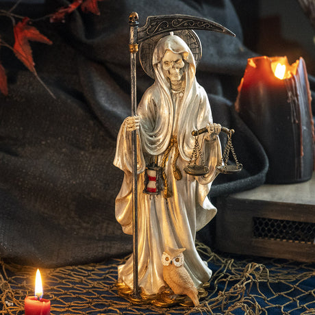 10.5" Santa Muerte White Statue - Magick Magick.com