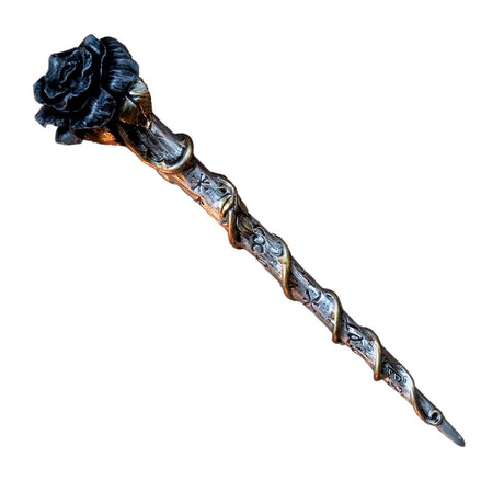 11" Black Rose Wand - Magick Magick.com