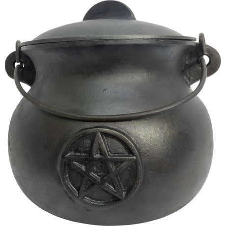 11" Cast Iron Food Grade Cauldron - Pentacle - Magick Magick.com