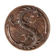 11" Double Dragon Alchemy Wall Plaque Statue in Bronze - Magick Magick.com