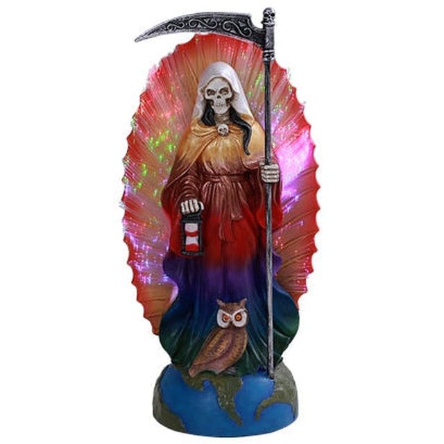 11.5" Santa Muerte Skeleton Statue - Standing (LED Light Up) - Magick Magick.com