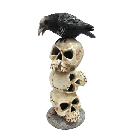 11.75" Raven on Three Skulls Statue - Magick Magick.com