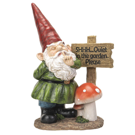 12" Gnome Statue - Quiet Gnome - Magick Magick.com