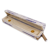 12" White Wash Purple Wood Incense Box Burner - Magick Magick.com