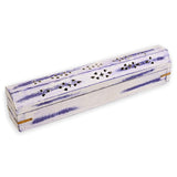 12" White Wash Purple Wood Incense Box Burner - Magick Magick.com