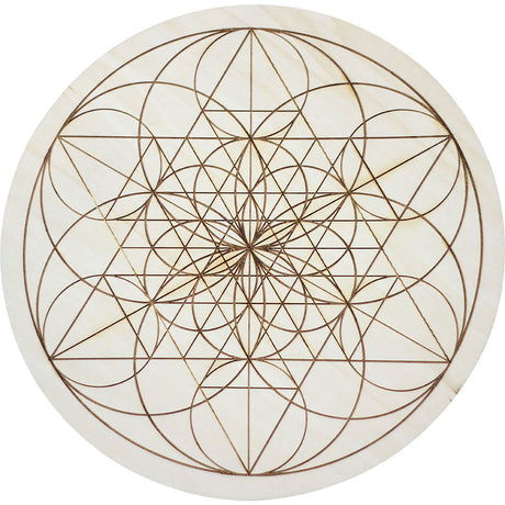 12" Wood Crystal Grid - Fibonacci Seed of Life - Magick Magick.com