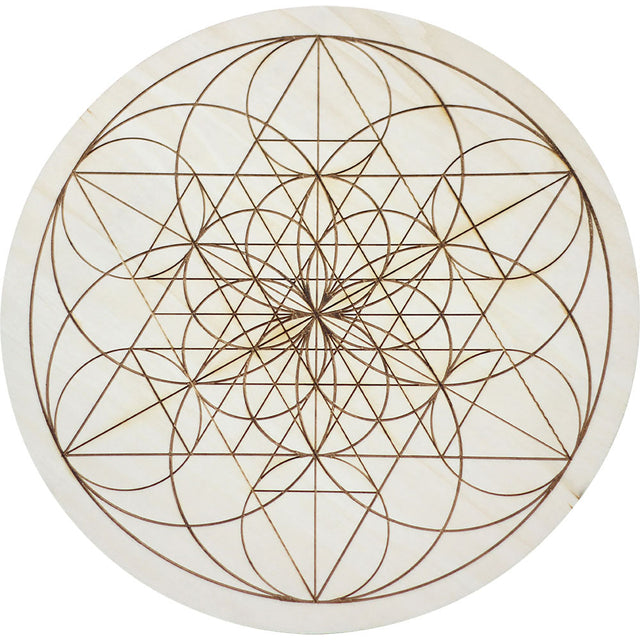 12" Wood Crystal Grid - Fibonacci Seed of Life - Magick Magick.com