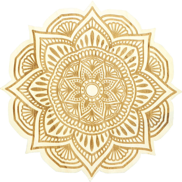 12" Wood Crystal Grid - Flower Mandala - Magick Magick.com