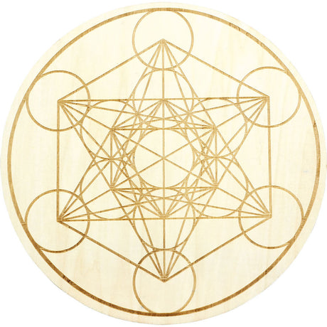 12" Wood Crystal Grid - Metatron - Magick Magick.com