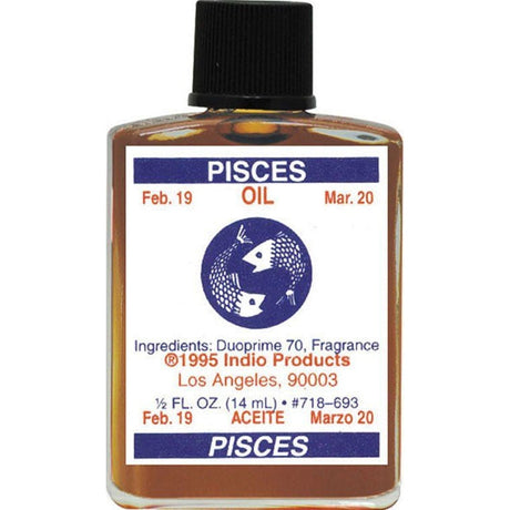 1/2 oz Indio Zodiac Oil - Pisces - Magick Magick.com