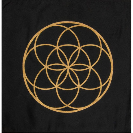 12" x 12" Printed Cotton Crystal Grid - Seed of Life - Magick Magick.com